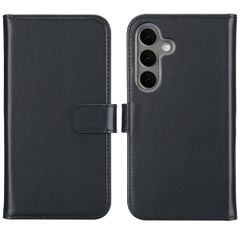 Selencia Étui portefeuille en cuir véritable Samsung Galaxy S25 Plus - Noir