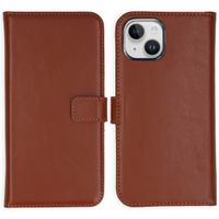 Selencia Étui portefeuille en cuir véritable Apple iPhone 15 Plus - Marron clair
