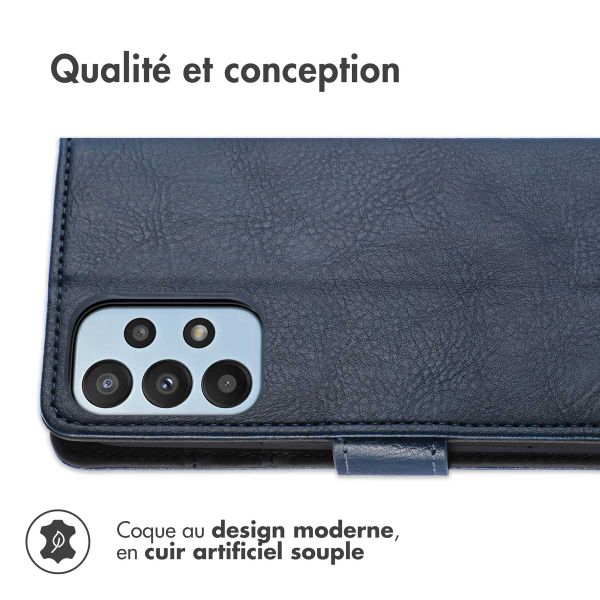 imoshion Étui de télephone portefeuille de luxe Samsung Galaxy A23 (5G) - Bleu foncé