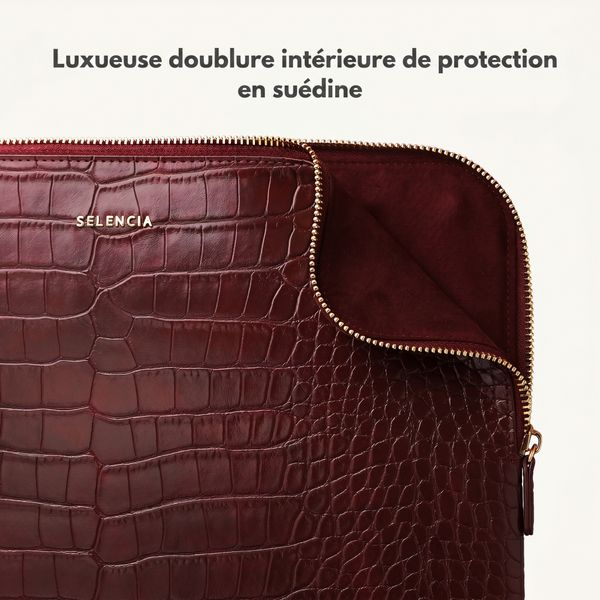 Selencia Pochette ordinateur Croco 11 pouces - Burgundy