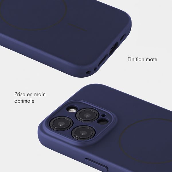 Accezz Coque Grip avec MagSafe Apple iPhone 15 Pro - Bleu foncé