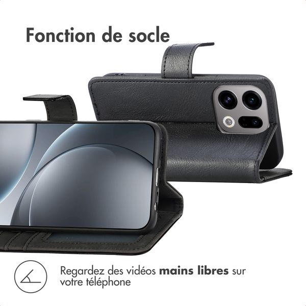 imoshion Étui de télephone portefeuille de luxe Oppo Find X9 - Noir