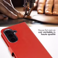 Selencia Étui portefeuille en cuir véritable Samsung Galaxy S26 Plus - Rouge