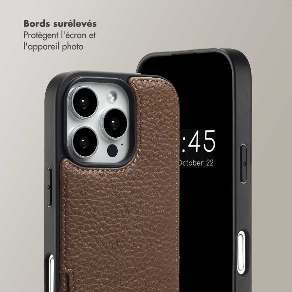Selencia Coque de télephone Nova avec cordon et porte-cartes Apple iPhone 16 Pro Max - Mocha Brown