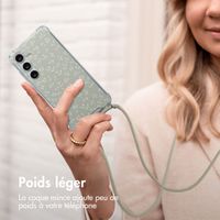 imoshion Coque Design avec cordon Samsung Galaxy S24 - Smoke Green Flowers