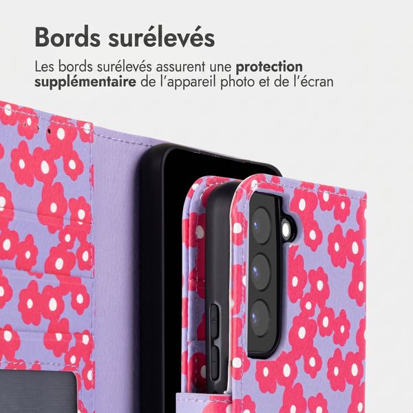 imoshion Étui de télephone portefeuille Design Samsung Galaxy S22 - Dusty Rose Blossoms