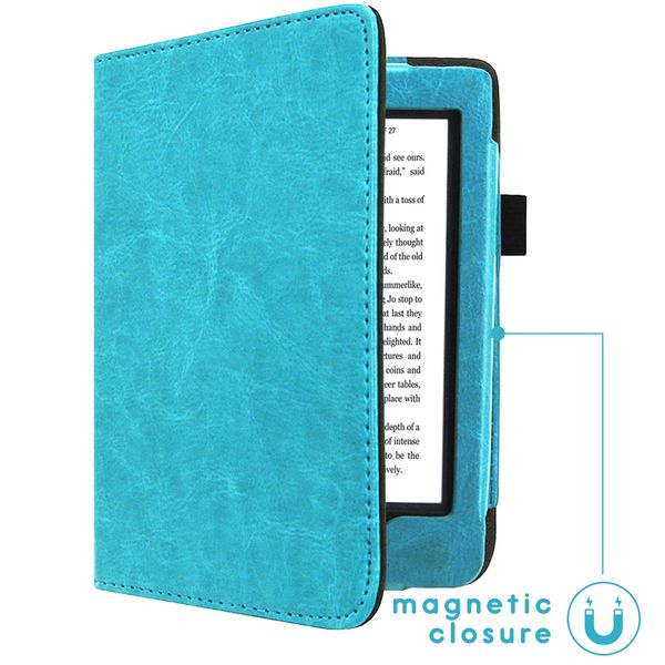imoshion Étui de liseuse portefeuille en cuir végan Kobo Nia - Bleu clair