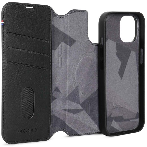 Decoded Portefeuille détachable 2 en 1 en cuir Apple iPhone 15 - Noir