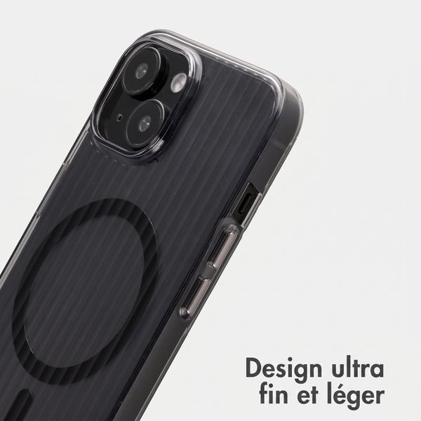 Accezz Coque arrière Lite avec MagSafe | Fluted | Apple iPhone 15 - Noir