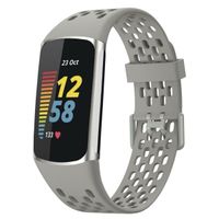 imoshion Bracelet sport en silicone avec boucle Fitbit Charge 5 / 6 - Gris