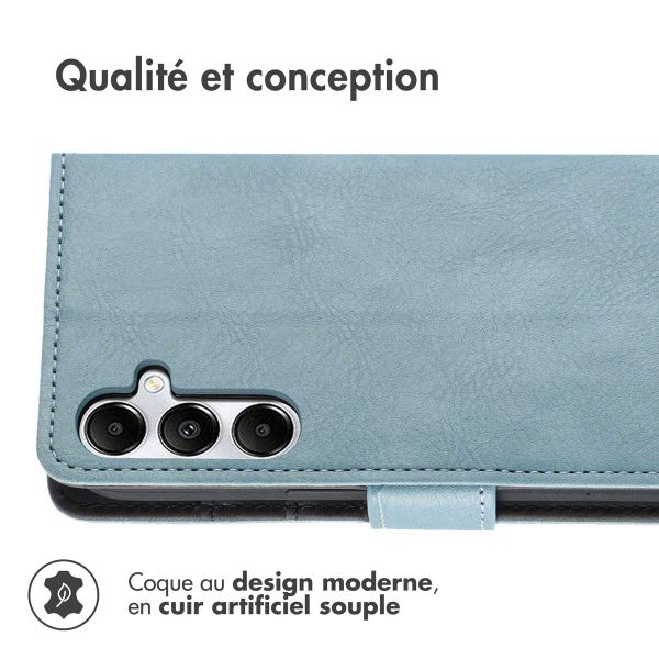 imoshion Étui de télephone portefeuille de luxe Samsung Galaxy A15 (5G/4G) - Bleu clair