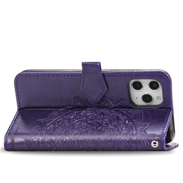 Etui de télephone portefeuille Mandala Apple iPhone 12 (Pro) - Violet
