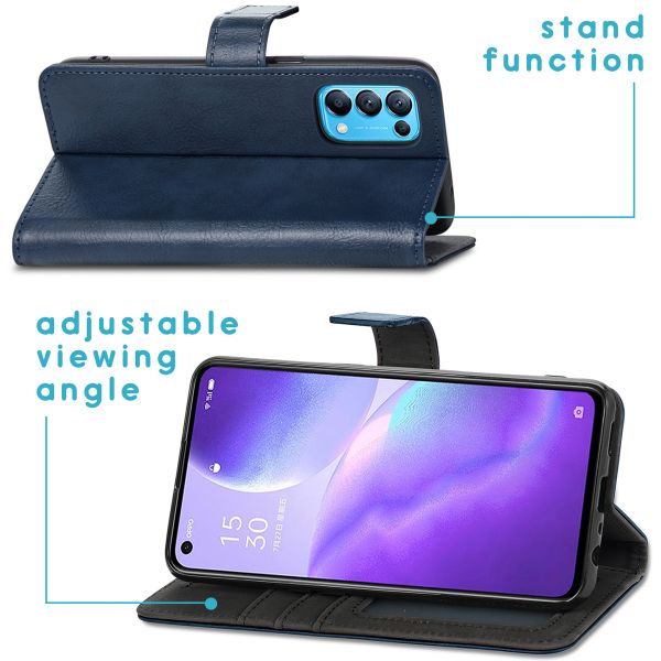 imoshion Étui de télephone portefeuille de luxe Oppo Find X3 Lite - Bleu foncé