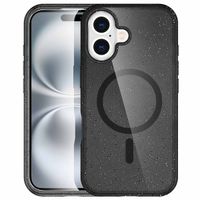 imoshion Coque Pailletée avec MagSafe Apple iPhone 16 - Glitter Noir