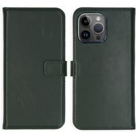 Selencia Étui portefeuille en cuir véritable Apple iPhone 15 Pro Max - Vert