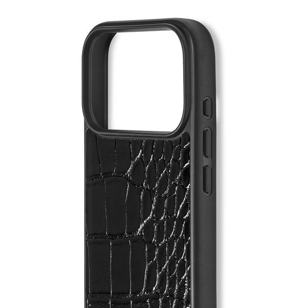iDeal of Sweden Coque MagSafe en cuir végétalien Apple iPhone 18 Pro Max / 17 Pro Max - Black Croco