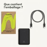 imoshion Batterie externe compacte 10.000 mAh - Petite batterie externe - Chargeur rapide 22,5 W - USB-C / USB-A - Noir