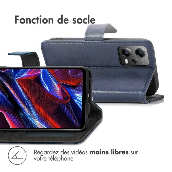imoshion Étui de télephone portefeuille de luxe Xiaomi Poco X5 5G - Bleu foncé