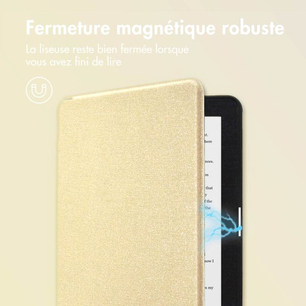 imoshion Étui de liseuse portefeuille Canvas Kobo Clara HD - Glitter Dorée