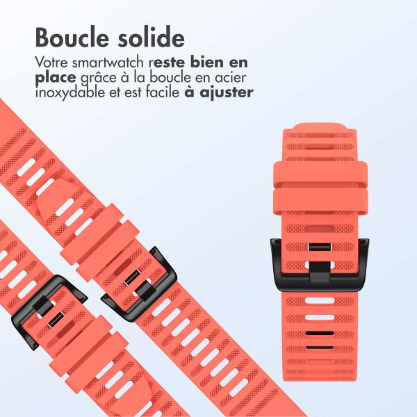 imoshion Bracelet QuickFit® Stripe en silicone  - Connexion Garmin 22 mm - Orange