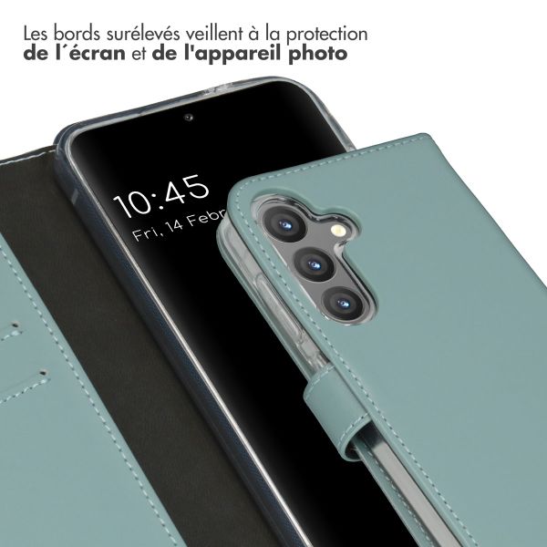 Selencia Étui portefeuille en cuir véritable Samsung Galaxy S24 - Air Blue
