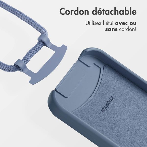 imoshion Coque arrière Color avec cordon amovible et MagSafe Apple iPhone 13 Pro - Ash Blue