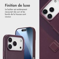 Accezz Étui de télephone portefeuille en cuir 2-en-1 avec MagSafe Apple iPhone 17 Pro - Heath Purple