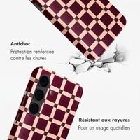 Selencia Coque arrière Vivid avec MagSafe Samsung Galaxy S24 - Check This Burgundy