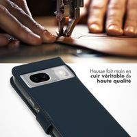 Selencia Étui portefeuille en cuir véritable Google Pixel 8a - Bleu