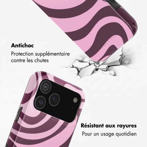 Selencia Coque arrière Vivid avec MagSafe Apple iPhone 18 Pro / 17 Pro - Wavy Swirl Pink Plum