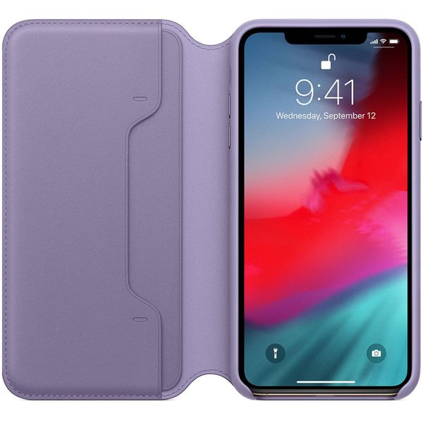 Apple Étui de télephone portefeuille Leather Folio Apple iPhone Xs Max - Lila