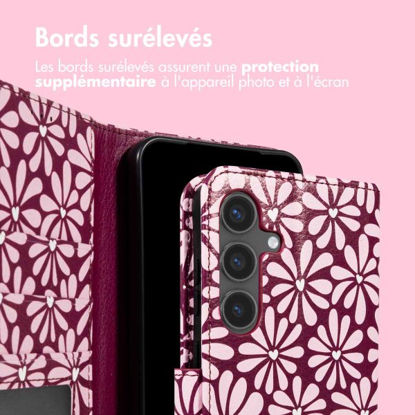 imoshion Étui de télephone portefeuille Design Samsung Galaxy S25 FE - Bloom Love Blush