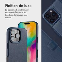 Accezz Étui de télephone portefeuille en cuir 2-en-1 avec MagSafe Apple iPhone 16 Pro Max - Nightfall Blue