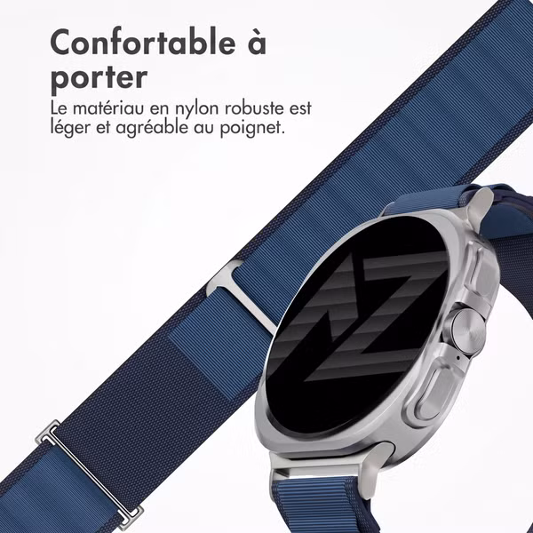Accezz Bracelet en nylon Alpine Samsung Galaxy Watch Ultra 2 (2026) / Ultra (2024/2025) - Dark Blue