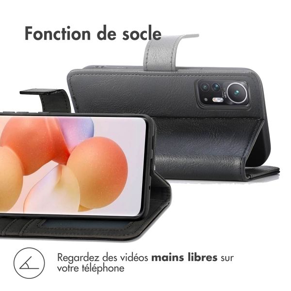 imoshion Étui de télephone portefeuille de luxe Xiaomi 12 / 12X - Noir