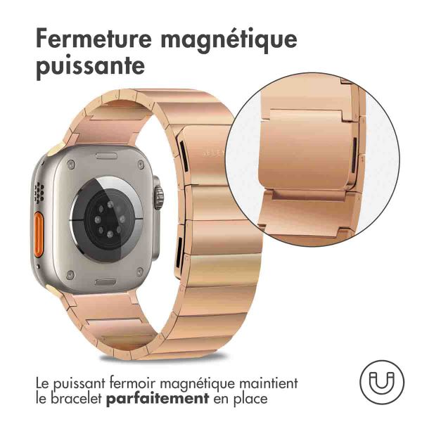 Selencia Bracelet magnétique en acier Apple Watch | 44/45/46/49 mm - Rose Doré
