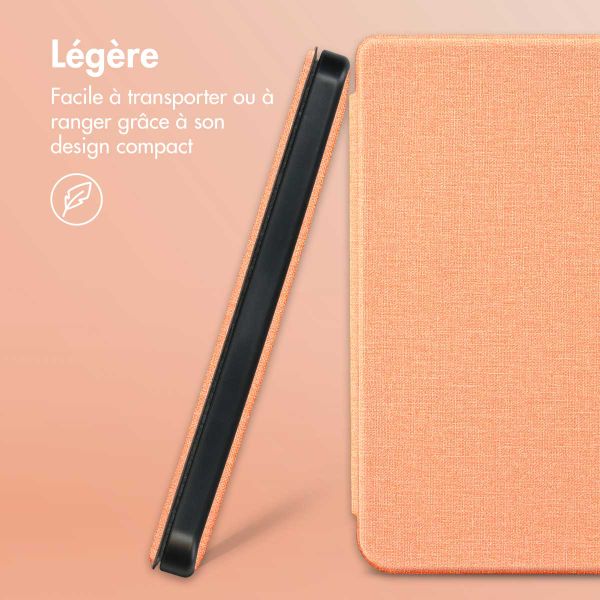 imoshion Étui de liseuse portefeuille Canvas Kobo Clara Colour / BW - Peach