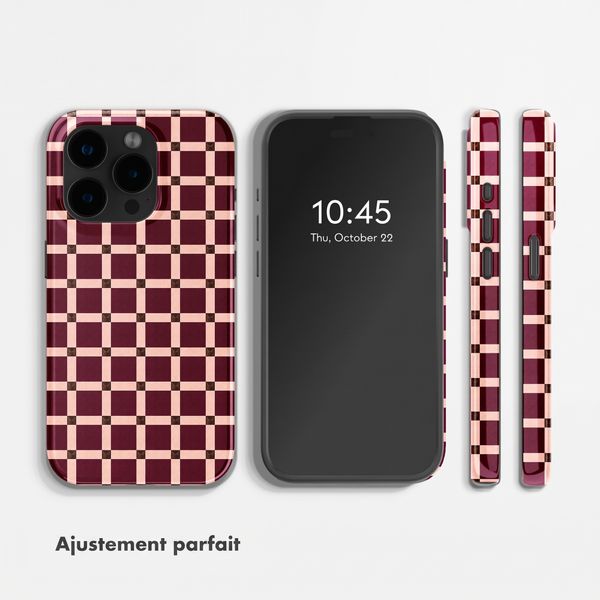 Selencia Coque arrière Vivid avec MagSafe Apple iPhone 15 Pro - Check This Burgundy