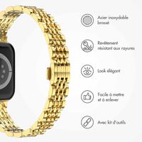 Selencia Bracelet en acier slim style Jubilee Apple Watch | 38/40/41/42 mm - Doré