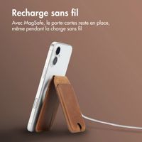 Accezz Porte-cartes MagSafe en cuir vintage avec support - Tobacco Cognac