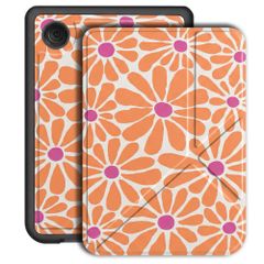 imoshion Étui de liseuse portefeuille design Pliable Kobo Clara Colour / BW - Orange Flowers Connect
