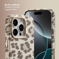 Selencia Coque Sabi imprimé panthère avec MagSafe Apple iPhone 16 Pro - Soft Ivory