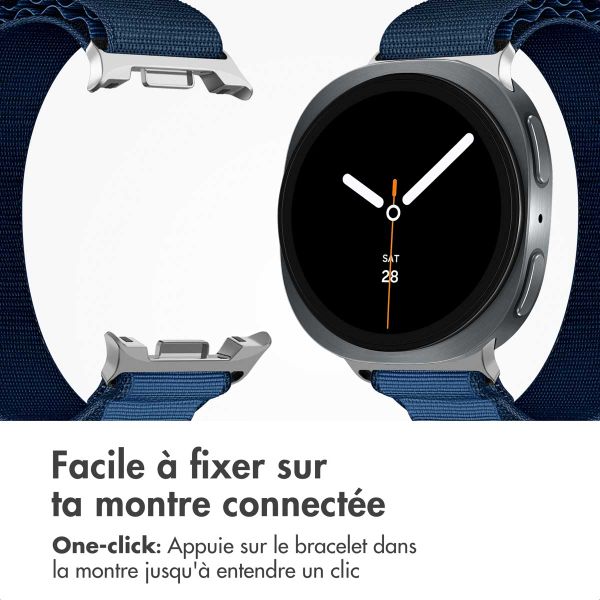imoshion Bracelet en nylon Alpine Samsung Galaxy Watch 8 (40/44mm) / Classic (46mm) - Bleu foncé