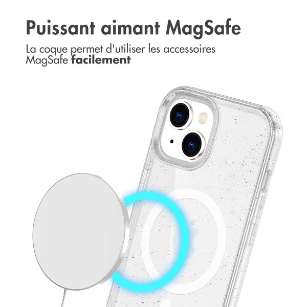 imoshion Coque Pailletée avec MagSafe Apple iPhone 15 - Paillettes Transparent