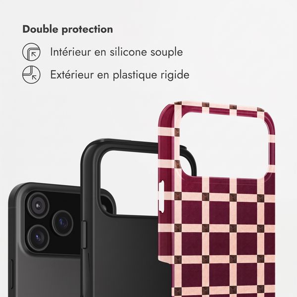 Selencia Coque arrière Vivid Apple iPhone 18 Pro Max / 17 Pro Max - Check This Burgundy