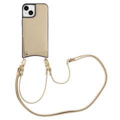 Selencia Coque de télephone Nova avec cordon et porte-cartes Apple iPhone 15 - Beige