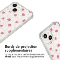 imoshion Coque Design avec cordon Apple iPhone 14 - Dusty Rose Connected Hearts