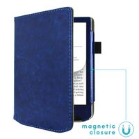 imoshion Étui de liseuse portefeuille en cuir végan Pocketbook Verse / Verse Pro / Verse Pro Color / Vivlio Light / Light HD - Bleu foncé