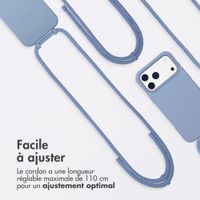 imoshion Coque arrière Color avec cordon amovible et MagSafe Apple iPhone 17 Pro Max - Ash Blue