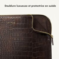 Selencia Pochette ordinateur Croco 13 pouces - Choco Brown